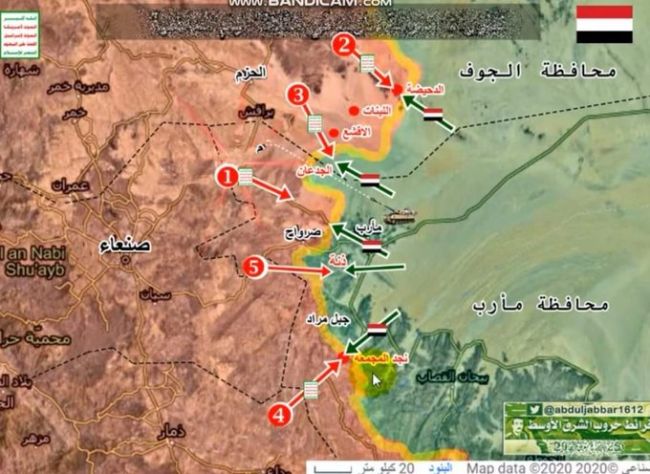 بالتفاصيل.. خارطة بأكثر المواجهات شراسة واشدها فتكا بالميليشيات الحوثية في كافة جبهات محيط مدينة مأرب