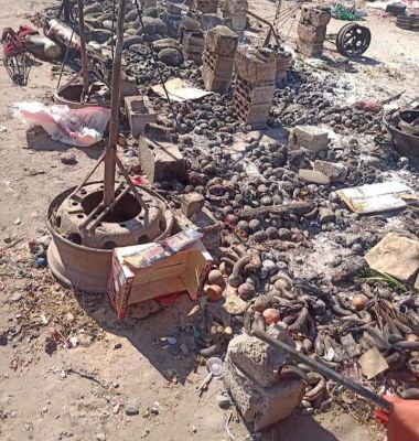 مجهولون يحرقون مفارش خضار وفواكه بالعاصمة عدن