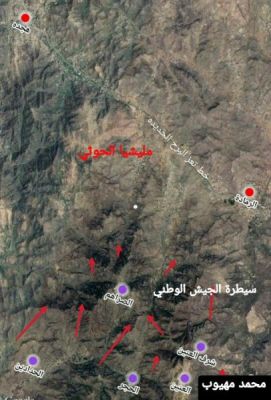 سقوط جبل استراتيجي في محافظة تعز (خريطة)