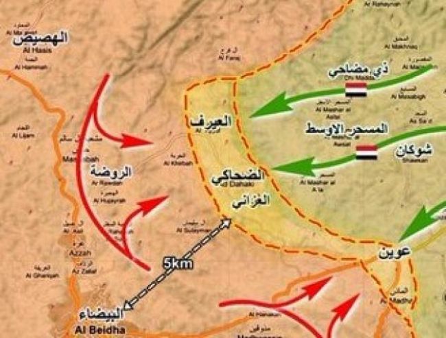تطورات متسارعة.. الجيش يسيطر على ثلاثة مواقع استراتيجية في البيضاء