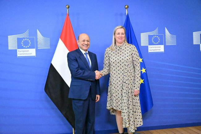 رئيس مجلس القيادة الرئاسي يبحث مجالات الدعم الاوروبي لمسار الاصلاحات الشاملة في اليمن