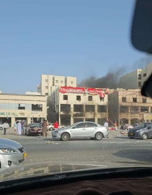 انفجار كبير في مطعم يمني بمسقط