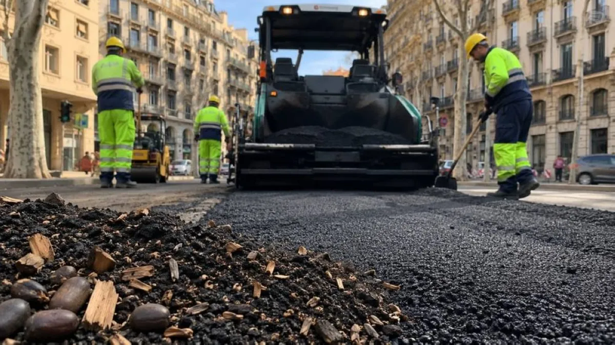 برشلونة تختبر أسفلتاً صديقاً للبيئة مصنوعاً من نوى الزيتون وخشب الصنوبر